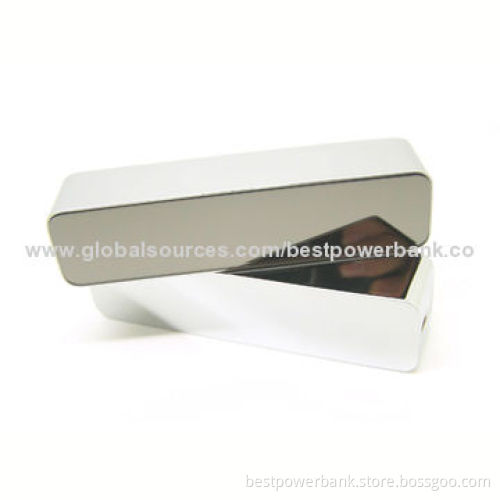 New Aluminum Alloy Acrylic Mirror Four Lighting LED 2,600mAh Power Bank with Micro USB Port